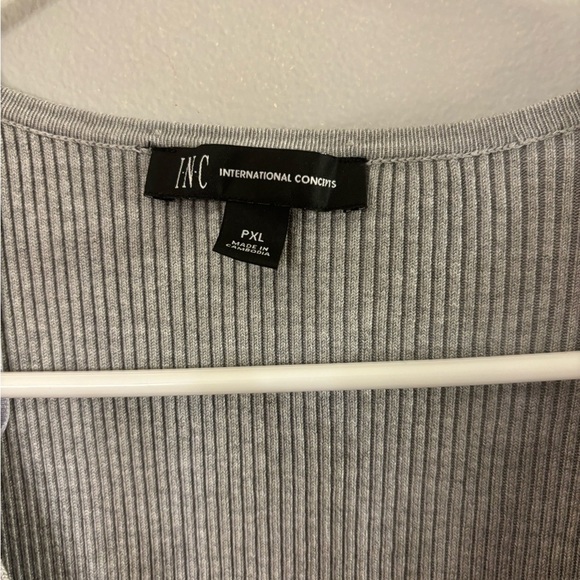 INC International Concepts Gray Long Sleeve Top - Picture 2 of 5